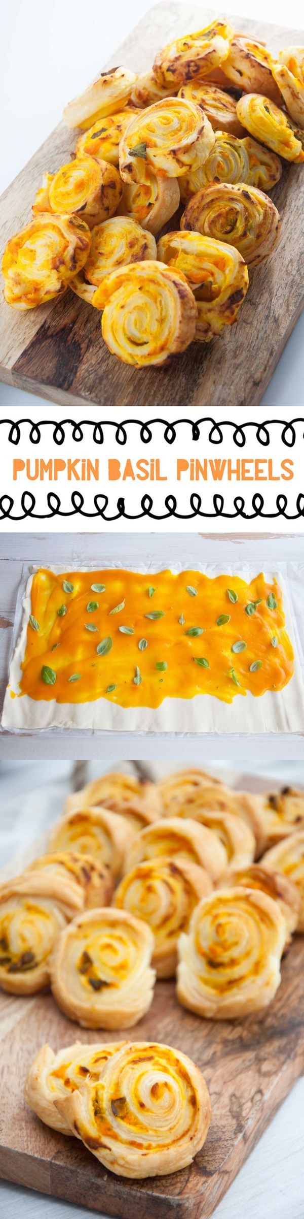 Vegan Pumpkin Basil Pinwheels