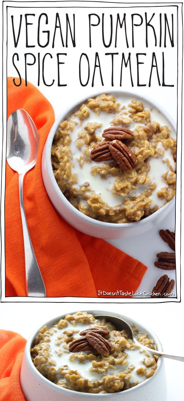 Vegan Pumpkin Spice Oatmeal