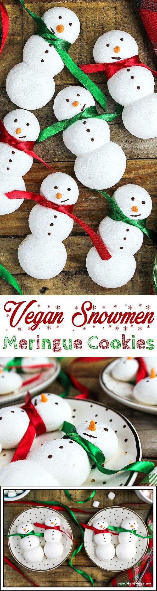 Vegan Snowmen Meringue Cookies