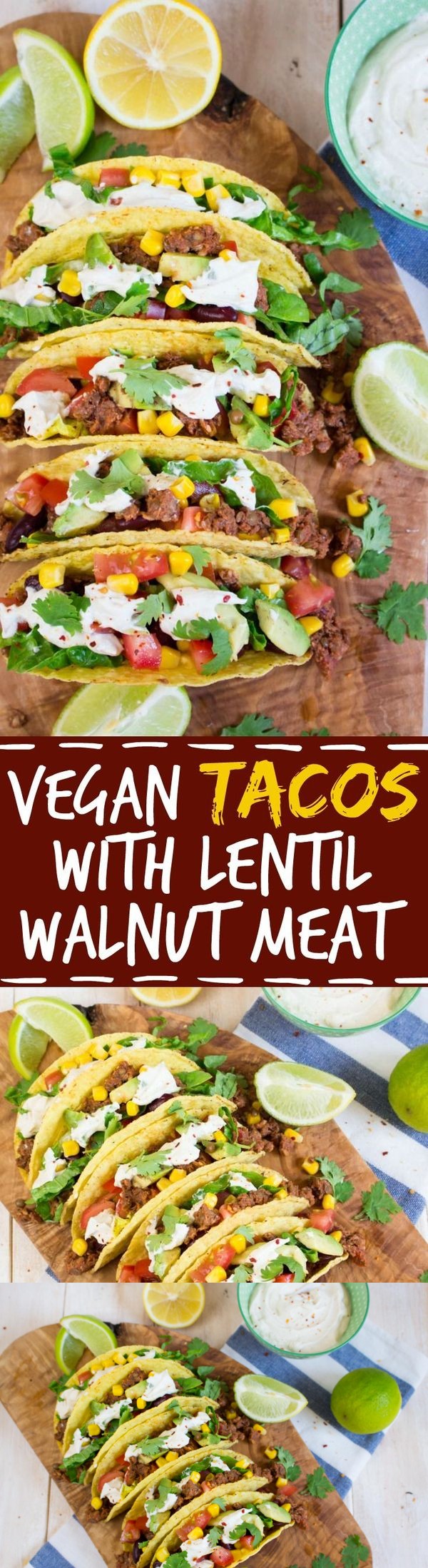 Vegan Tacos with Lentil Walnut Meat