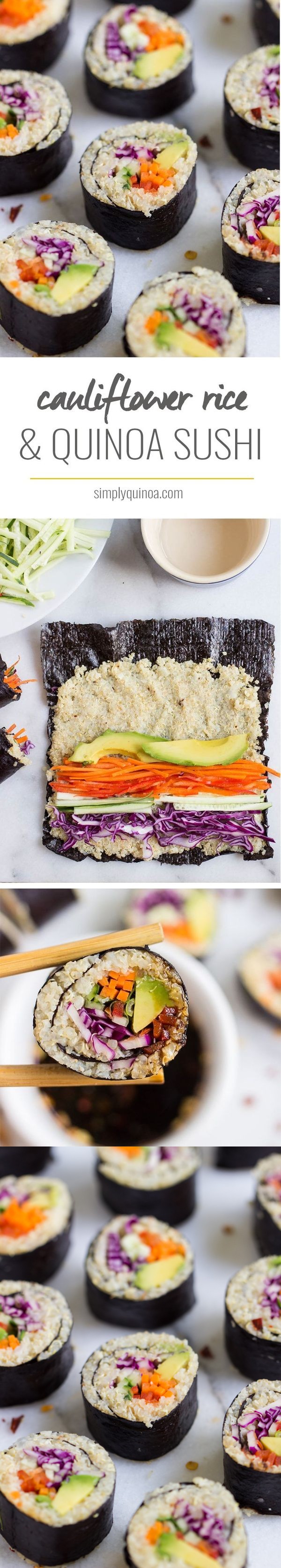 Vegetable Cauliflower Rice + Quinoa Sushi