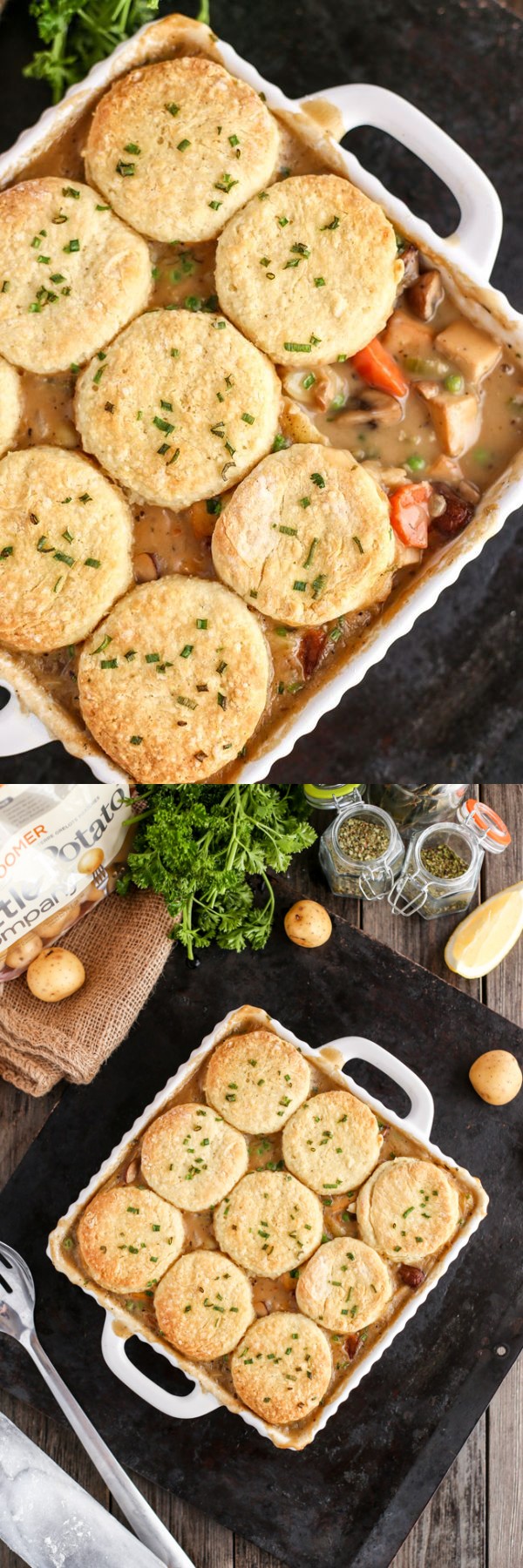 Vegetable Pot Pie with Vegan Biscuits