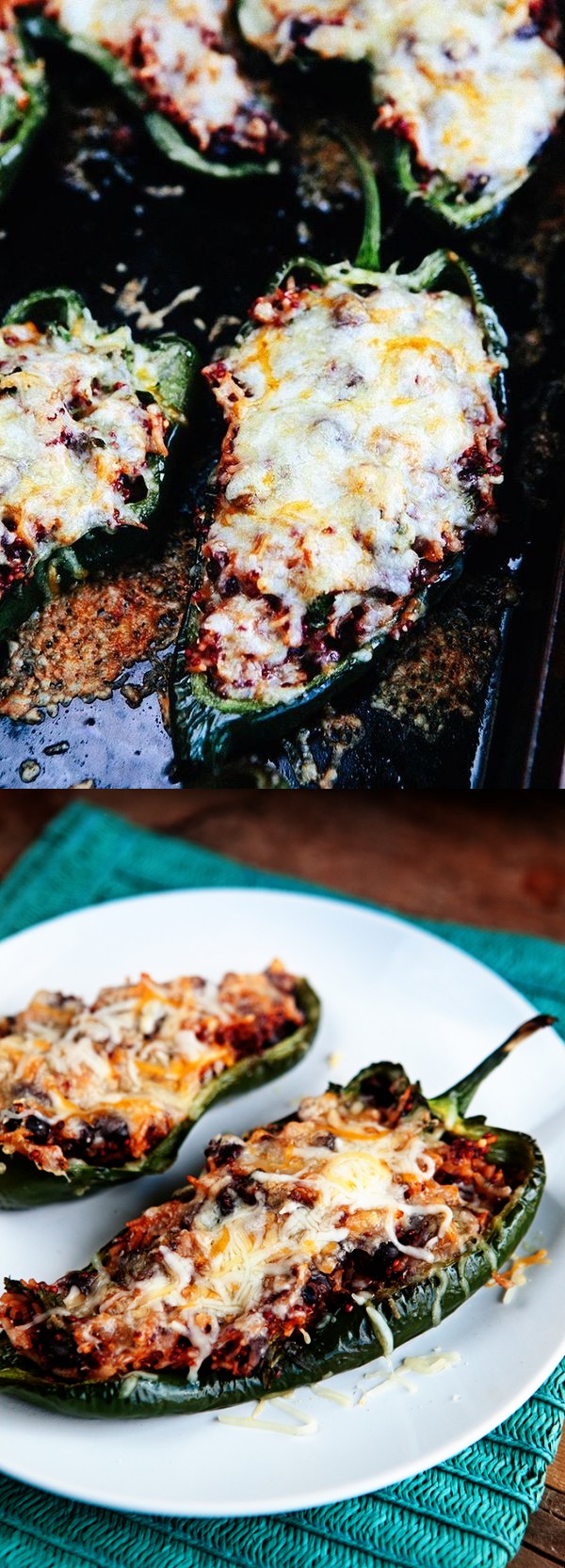 Vegetarian Enchilada Stuffed Poblano Peppers