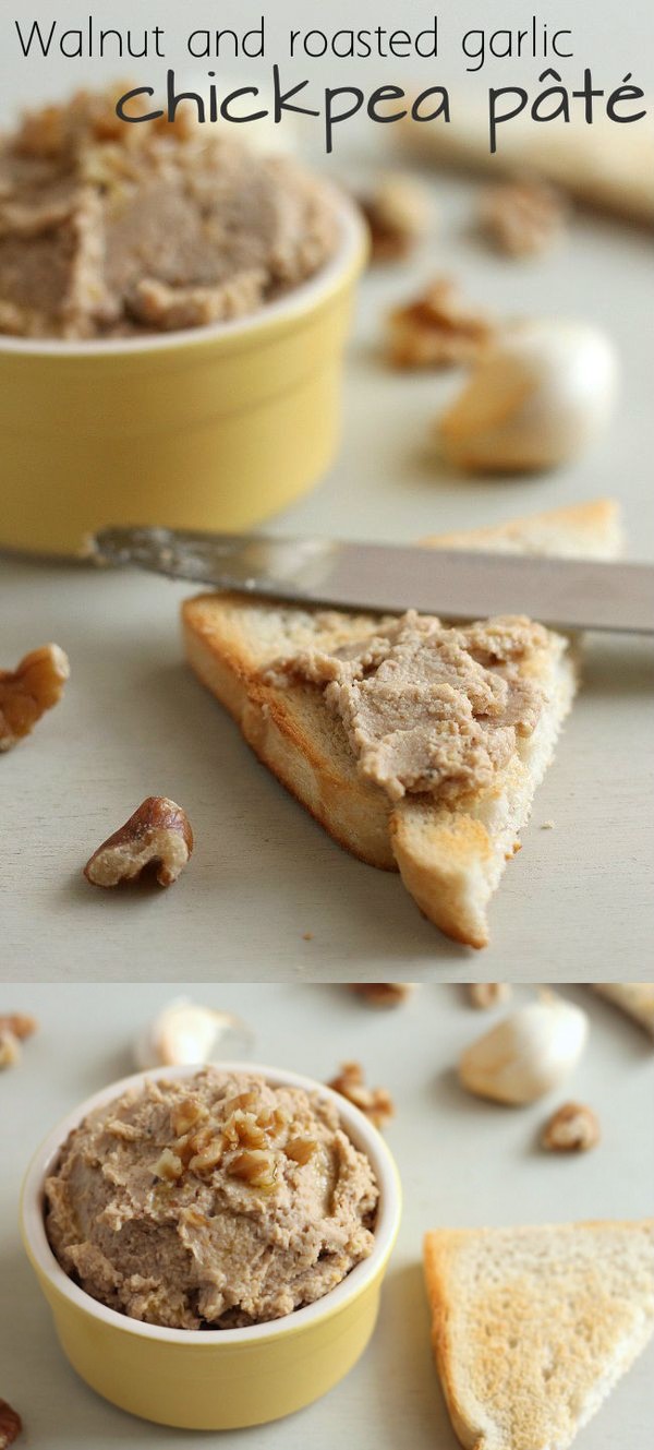 Walnut and roasted garlic chickpea pâté