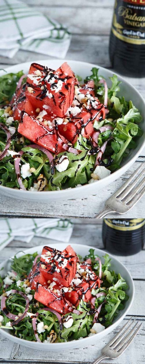 Watermelon, Feta, and Arugula Salad