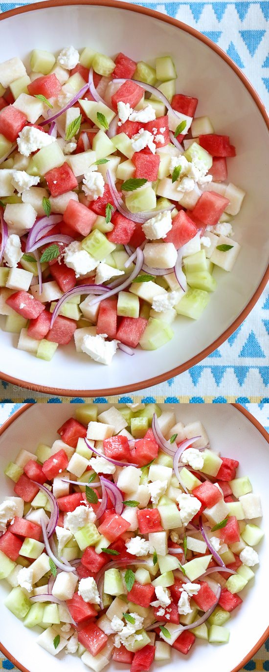 Watermelon, Jicama and Cucumber Salad