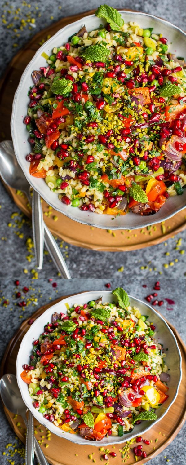 Wheat Berry Risotto with Winter Roasted Vegetables