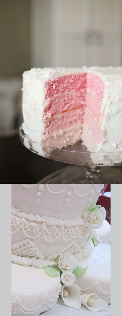 White Almond Sour Cream Wedding Cake