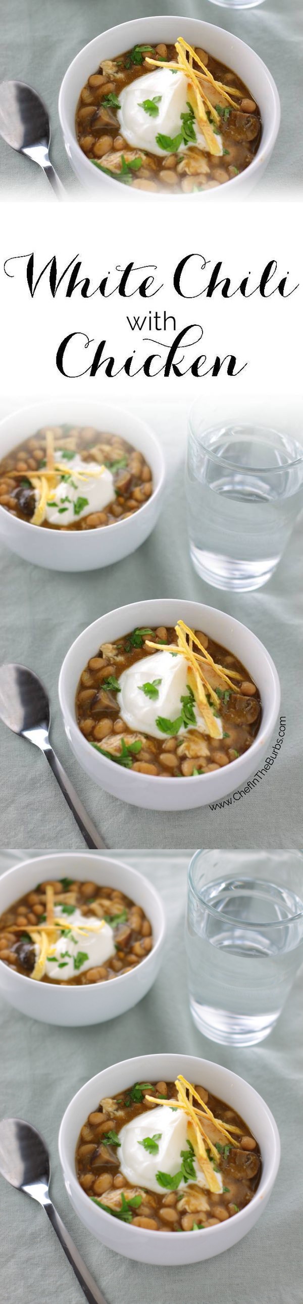 White Chili with Chicken ( and mushrooms! 