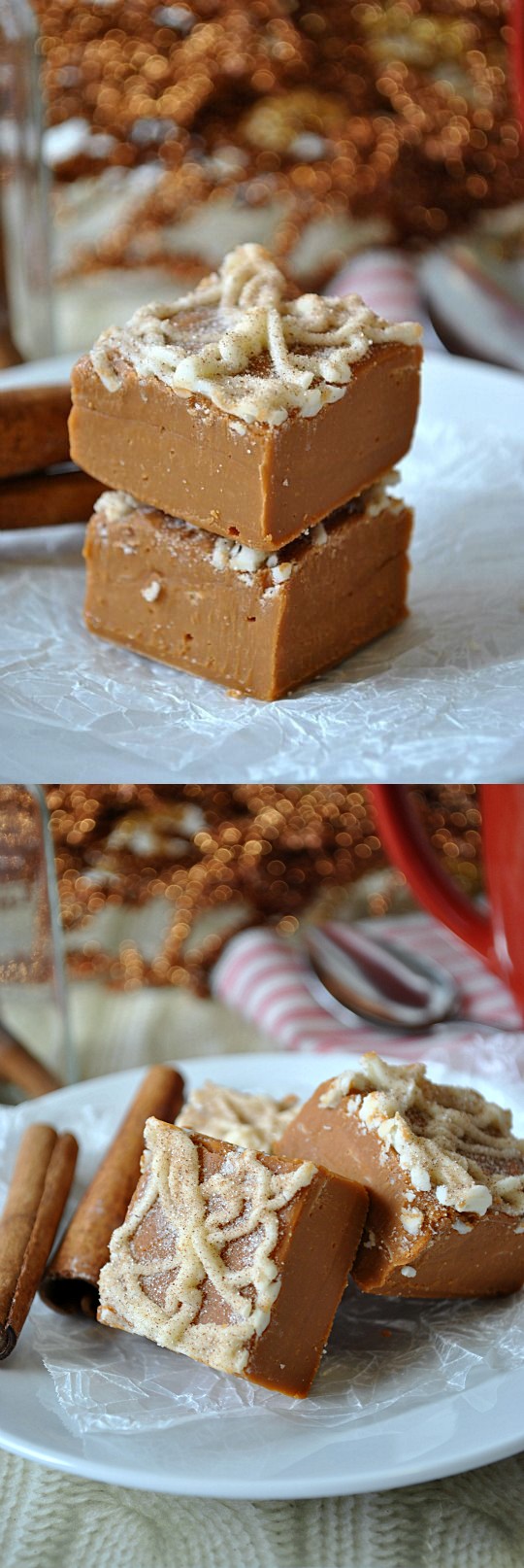 White Chocolate Cinnamon Sugar Fudge