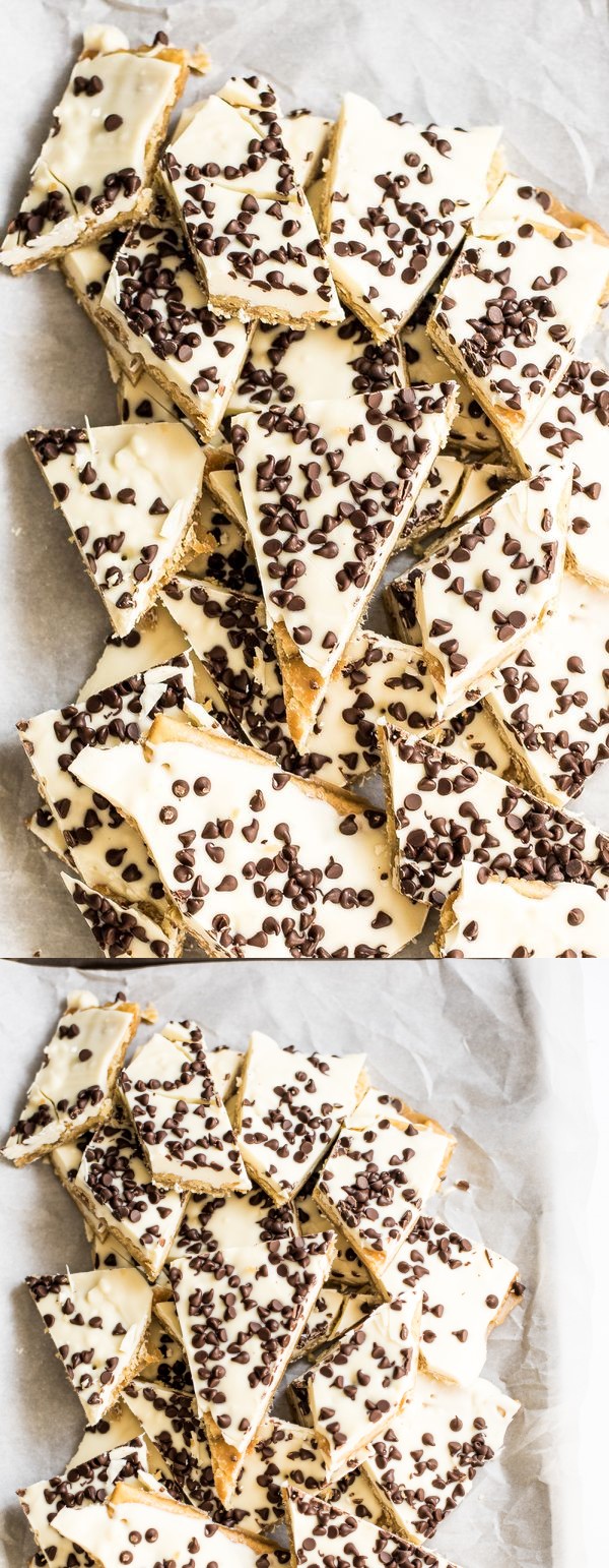 White Chocolate Cookie Dough Saltine Toffee