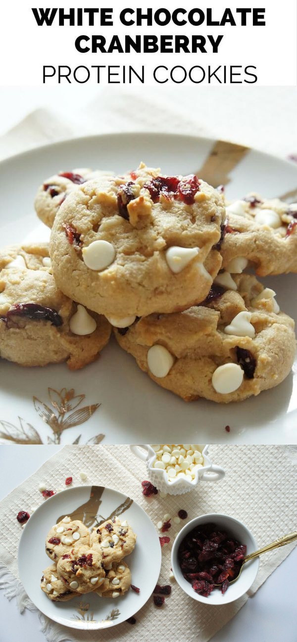 White Chocolate Cranberry Protein Cookies