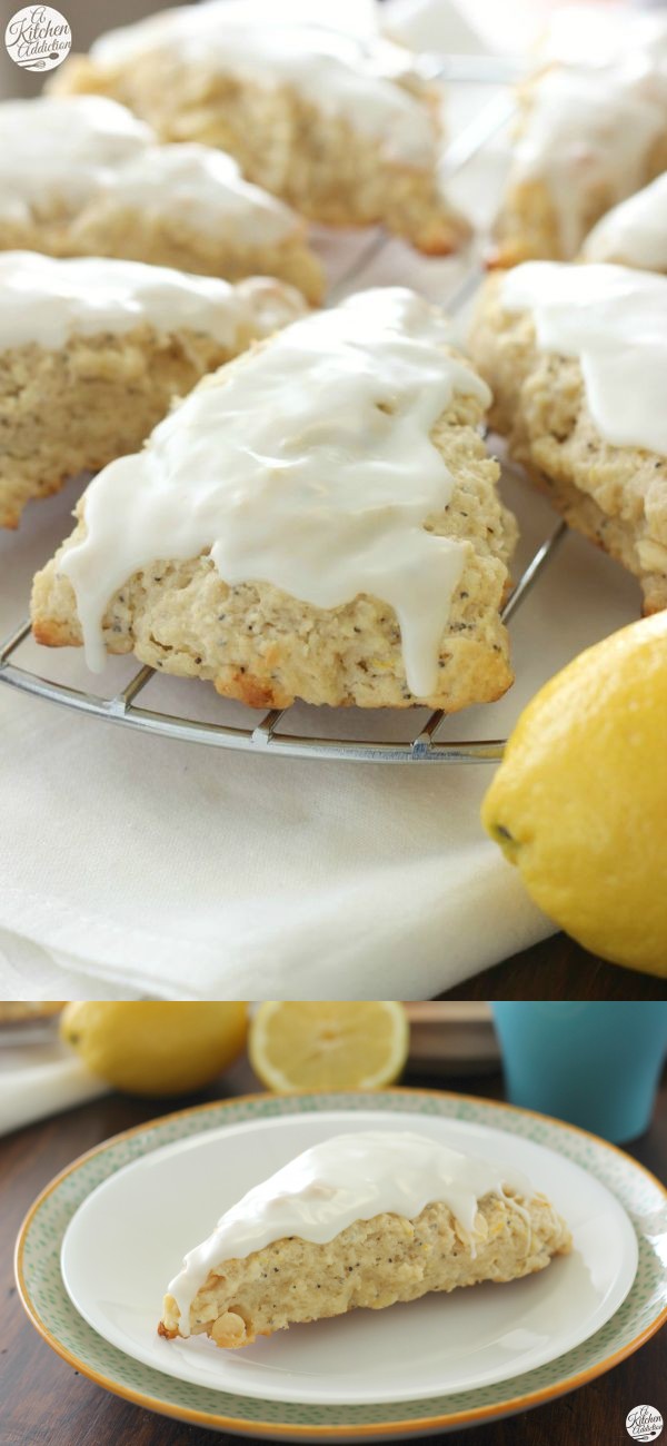 White Chocolate Lemon Poppyseed Scones