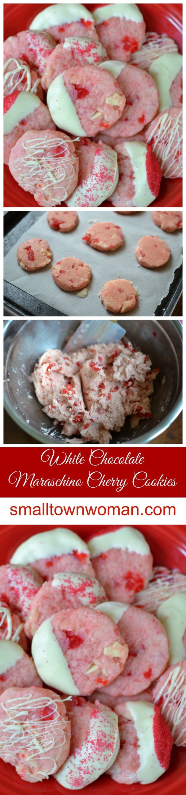 White Chocolate Maraschino Cherry Cookies