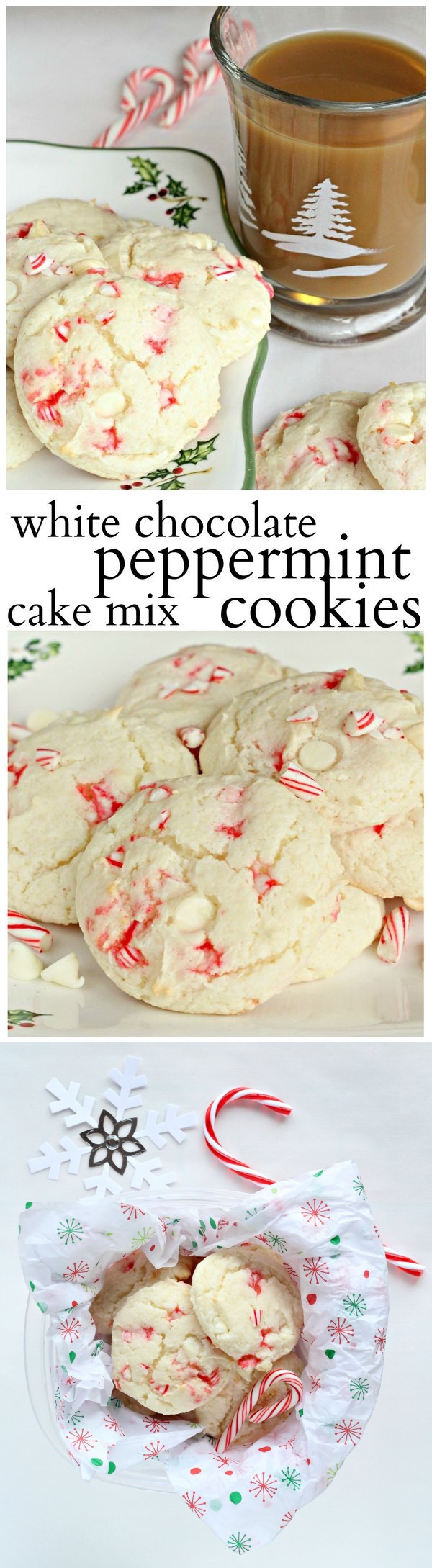 White Chocolate Peppermint Cake Mix Cookies