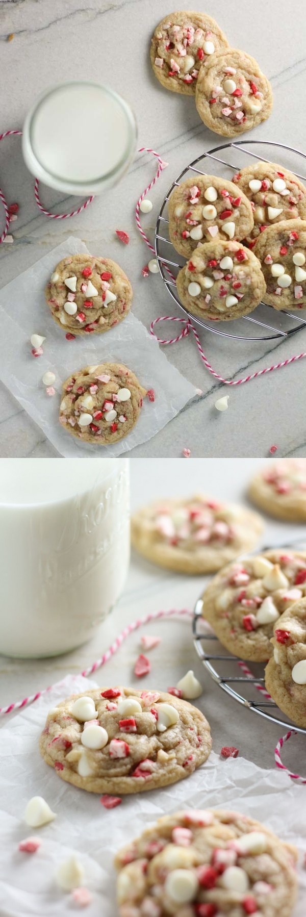 White Chocolate Peppermint Crunch Cookies