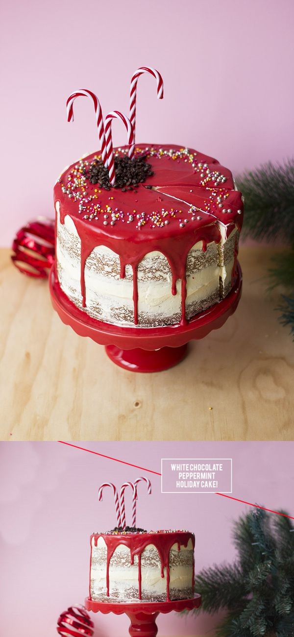 White Chocolate Peppermint Holiday Cake + GIVEAWAY