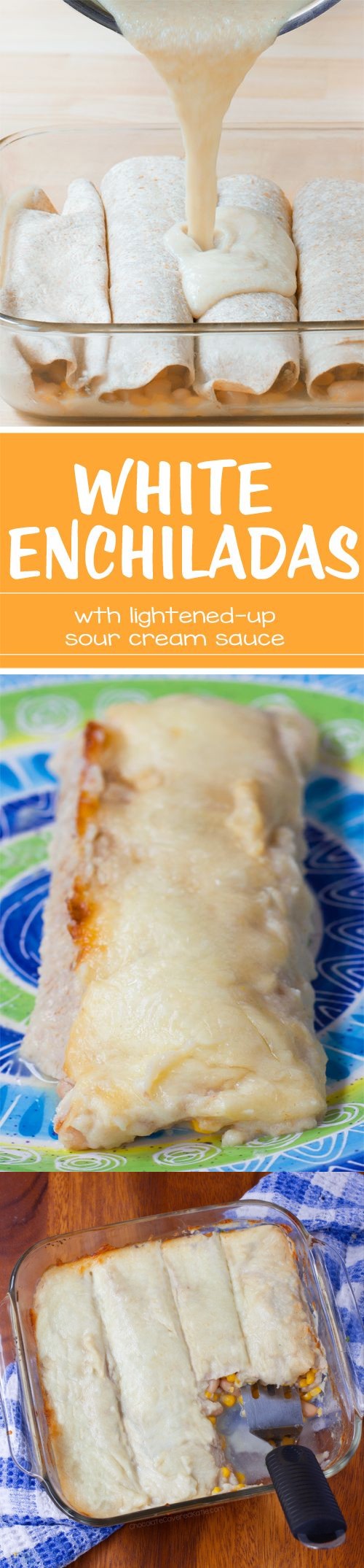 White Enchiladas – With Lightened Up Sour Cream Sauce