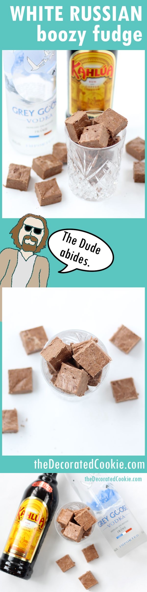 White Russian boozy fudge