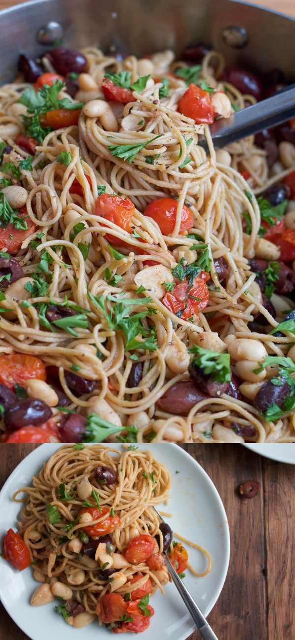 Whole Grain Pasta with White Beans and Tomatoes