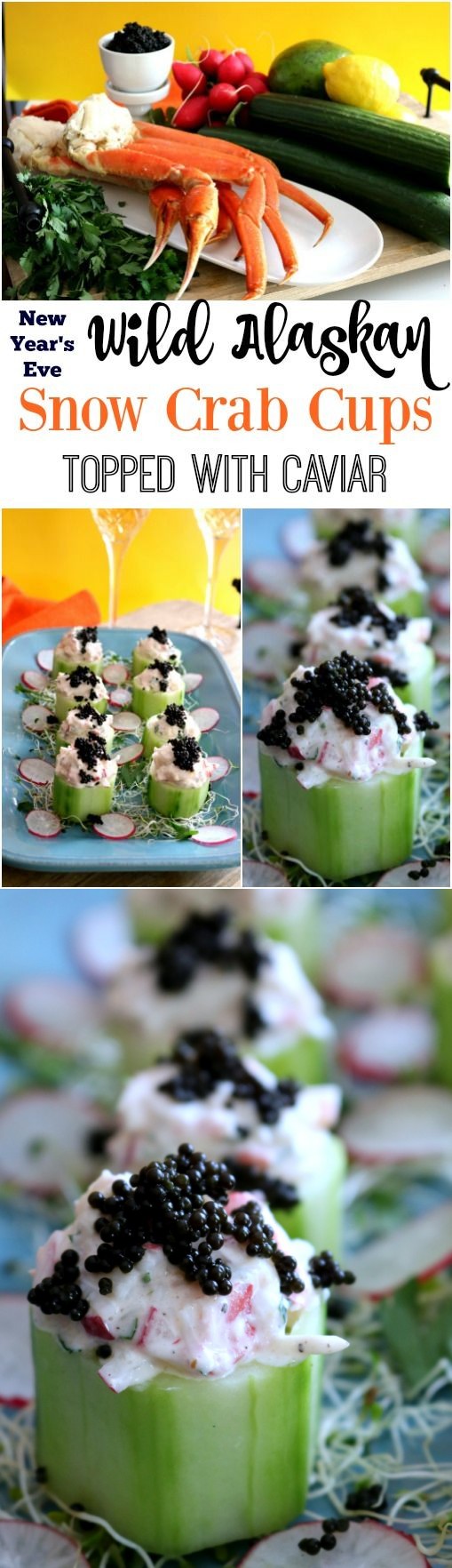 Wild Alaskan Crab Cups Topped with Caviar