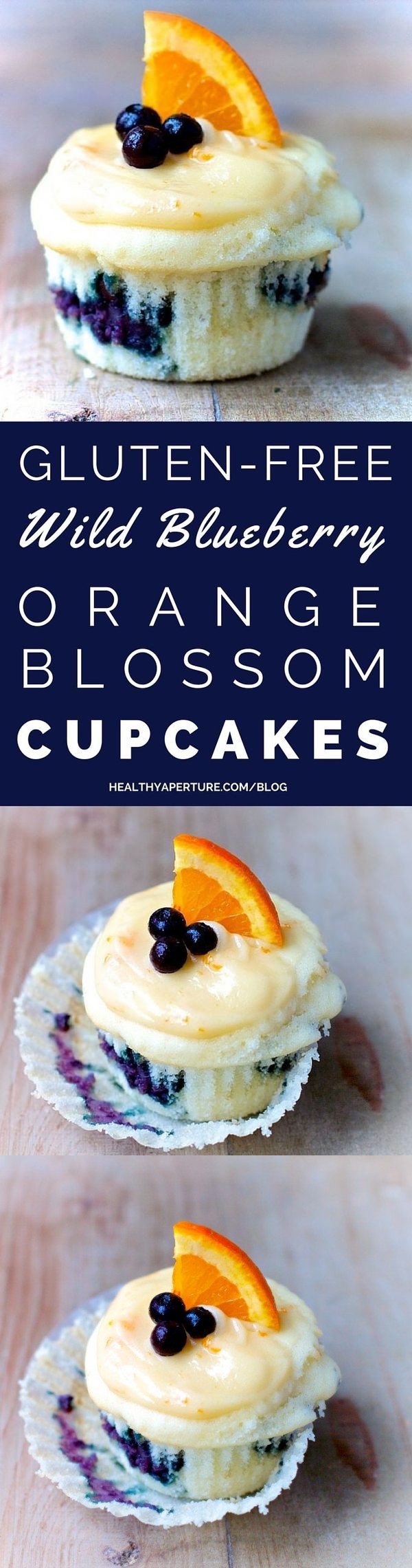 Wild Blueberry-Orange Blossom Honey Cupcakes