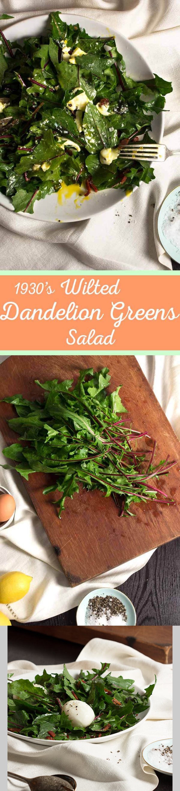 Wilted Dandelion Greens Salad