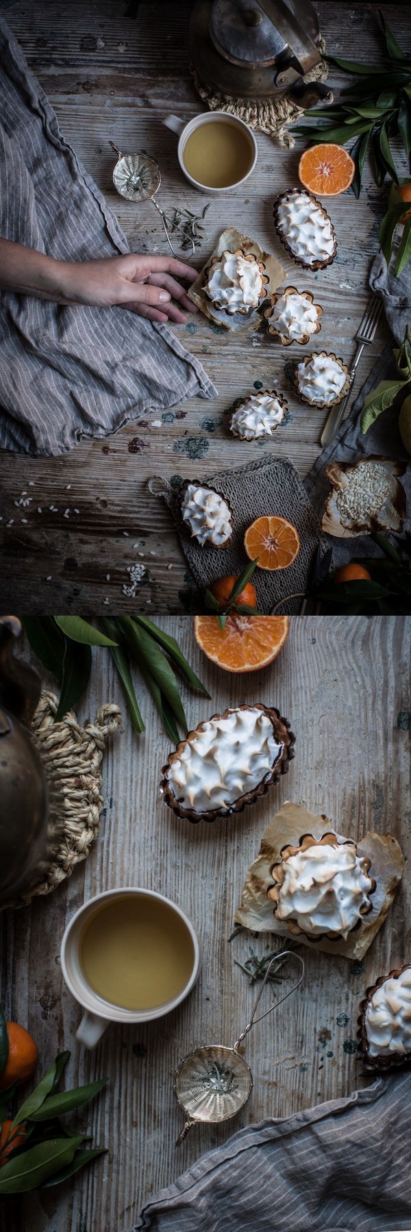 Winter citrus meringue tarts