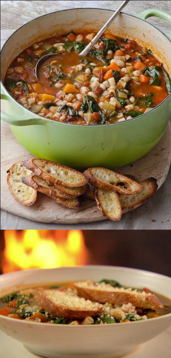 Winter Minestrone and Garlic Bruschetta