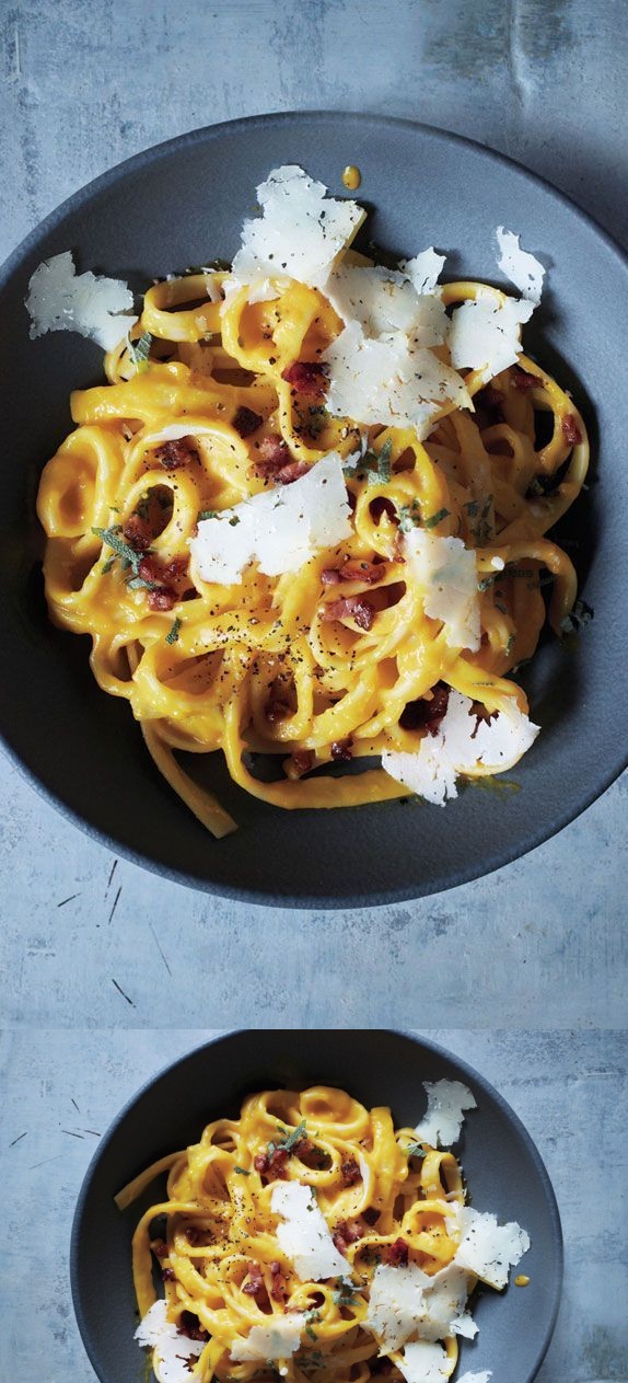 Winter Squash Carbonara with Pancetta and Sage