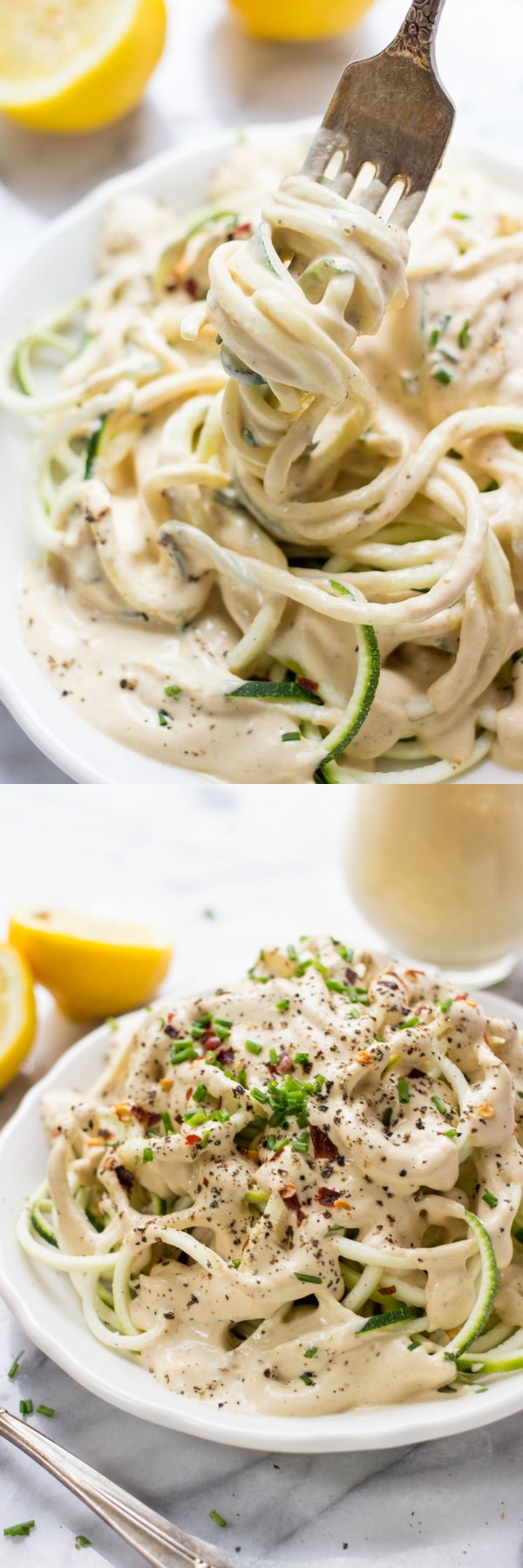 Zucchini Noodles with Vegan Lemon Cream Sauce