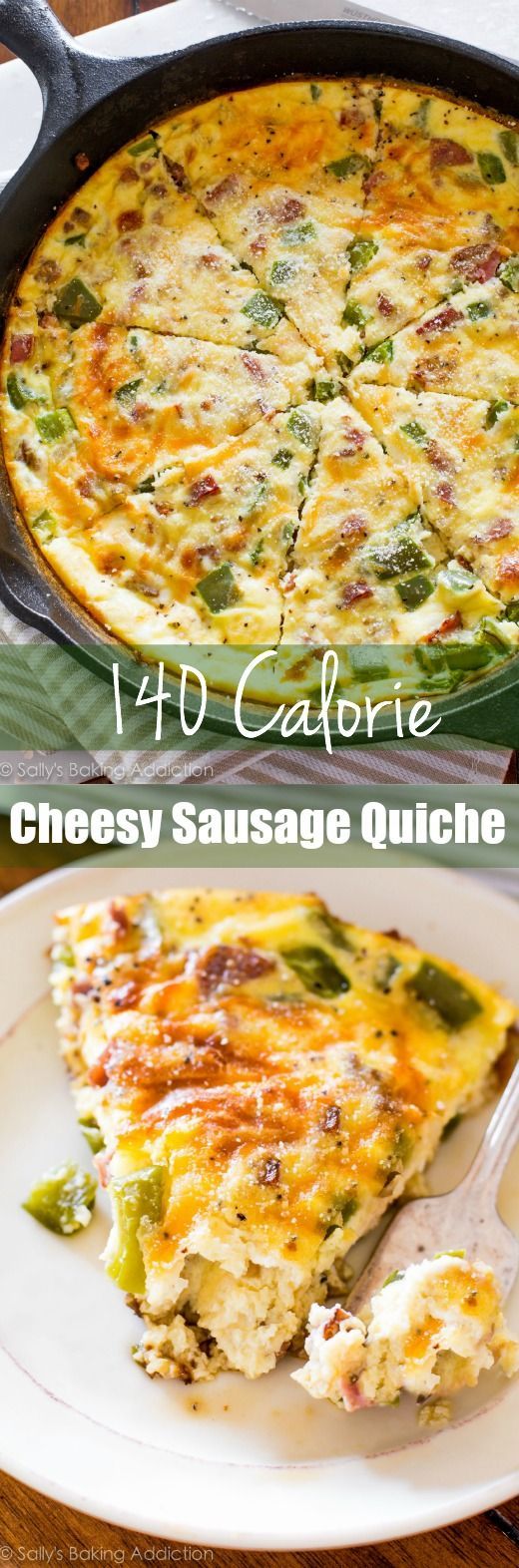 140 Calorie Cheesy Sausage Quiche