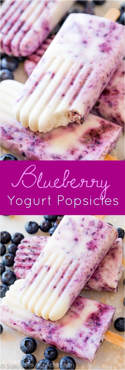 3 Ingredient Blueberry Yogurt Swirl Popsicles