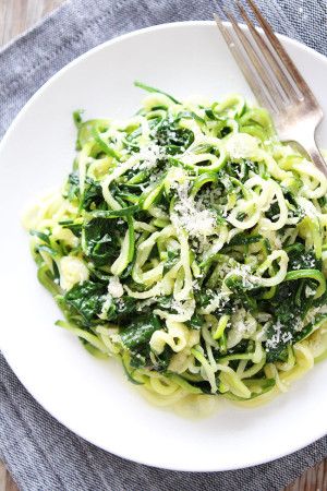 5-Ingredient Spinach Parmesan Zucchini Noodles