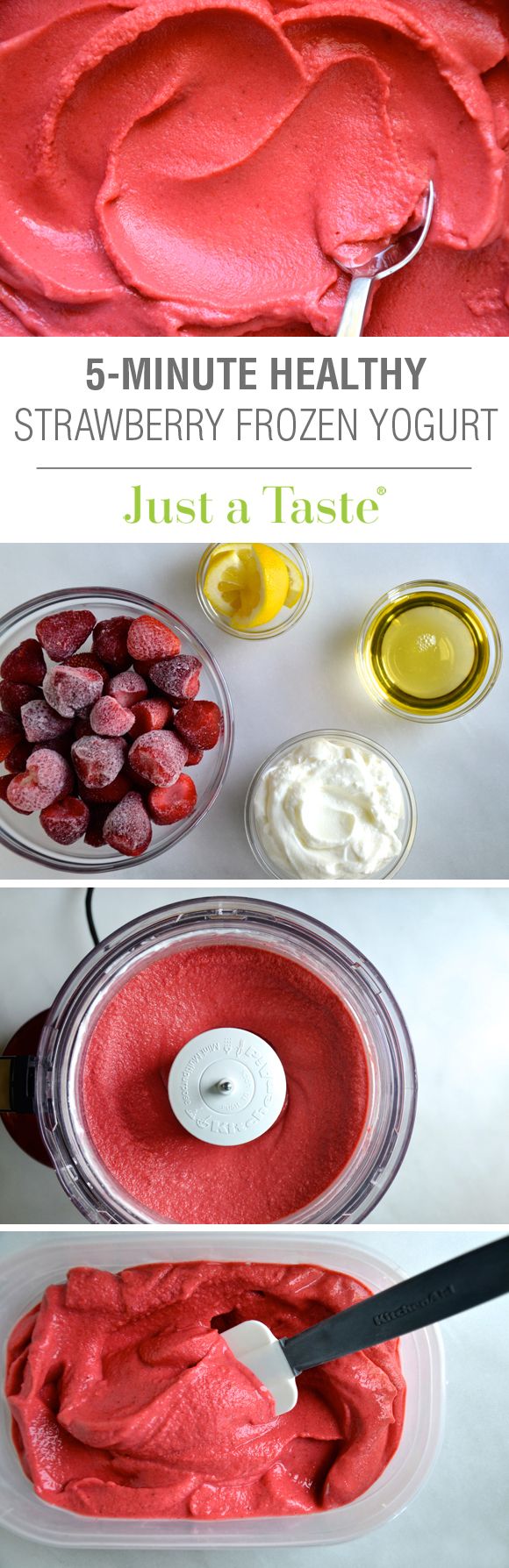 5-Minute Healthy Strawberry Frozen Yogurt