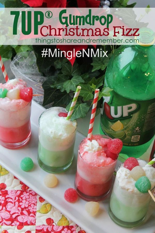 7UP® Gumdrop Christmas Fizz Recipe #MingleNMix #Ad