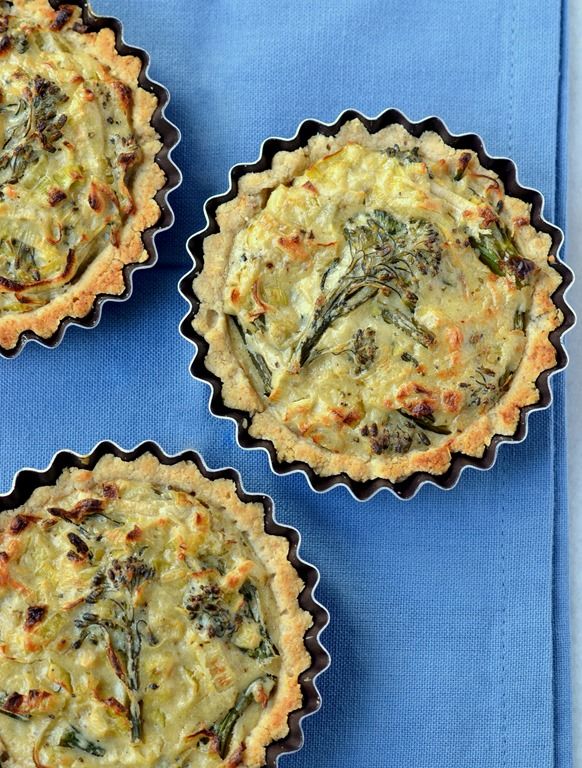 “Cheesy” Leek & Broccoli Tartlets (Vegan, Gluten-free, Soy-Free