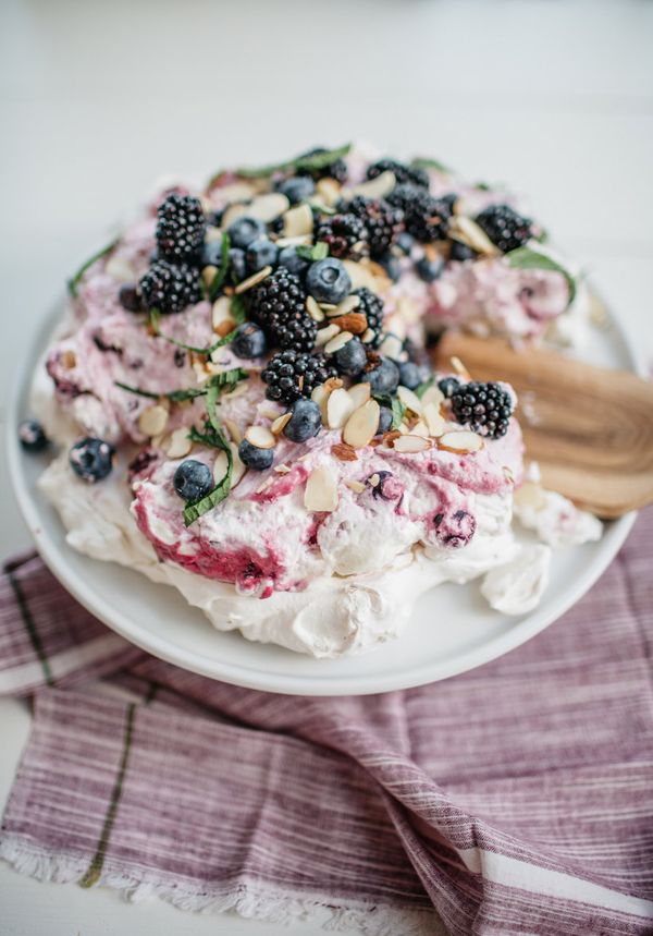 Almond & Blackberry Cream Pavlova