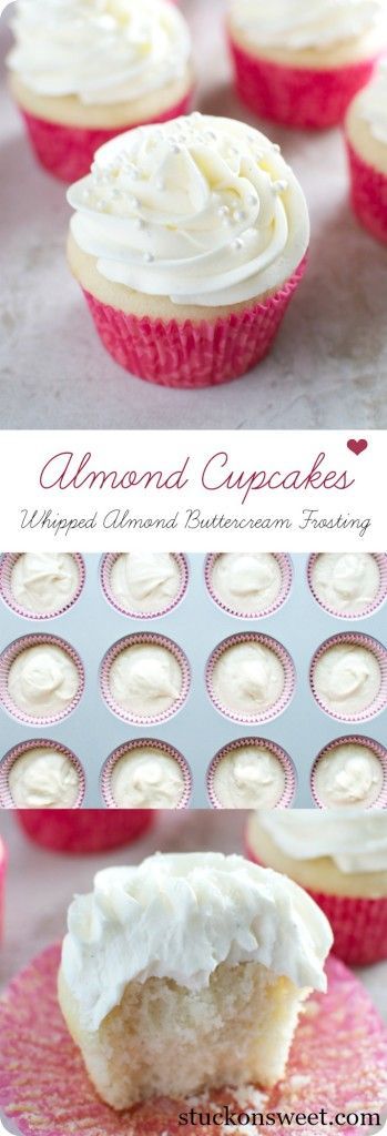 Almond Cupcakes with Whipped Almondbutter Cream Frosting