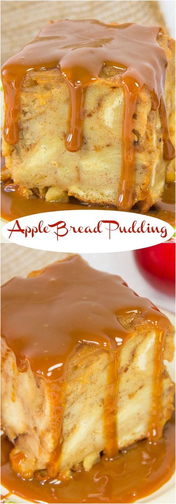 Apple Bread Pudding with Dulce de Leche Sauce