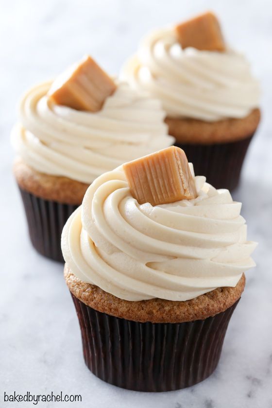 Apple Butter Cupcakes with Caramel Cream Cheese Frosting