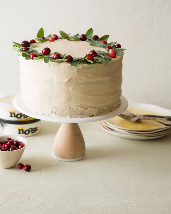 Apple Cranberry Cake with Brown Sugar Buttercream