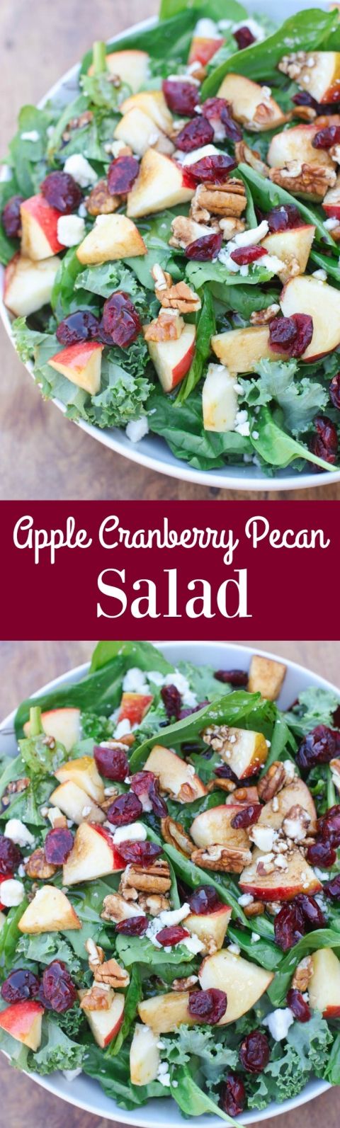 Apple Cranberry Pecan Salad with Balsamic Vinaigrette