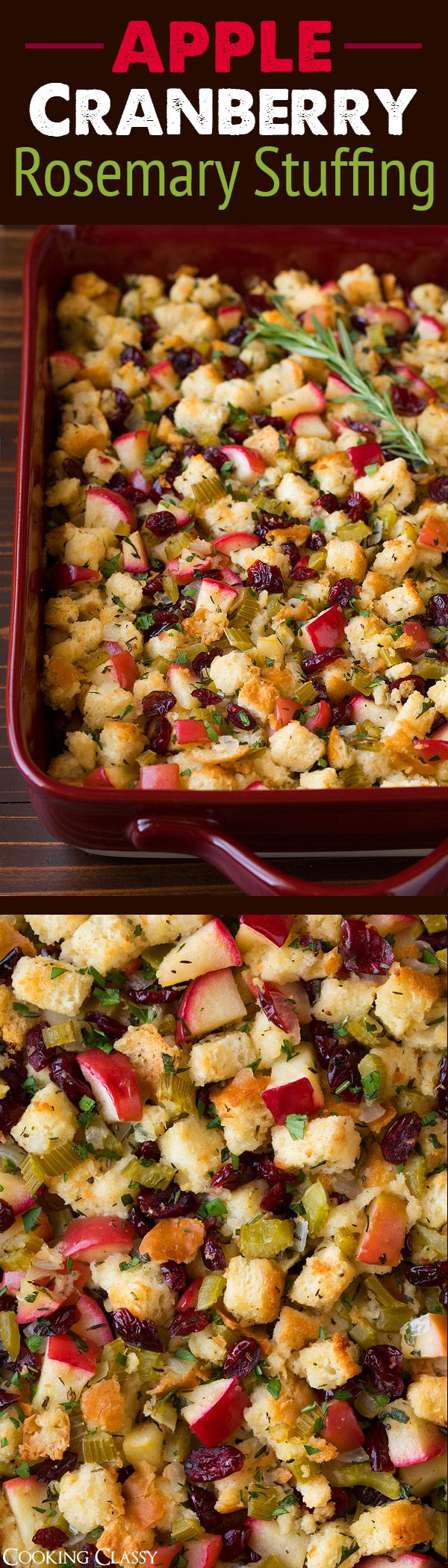 Apple Cranberry Rosemary Stuffing