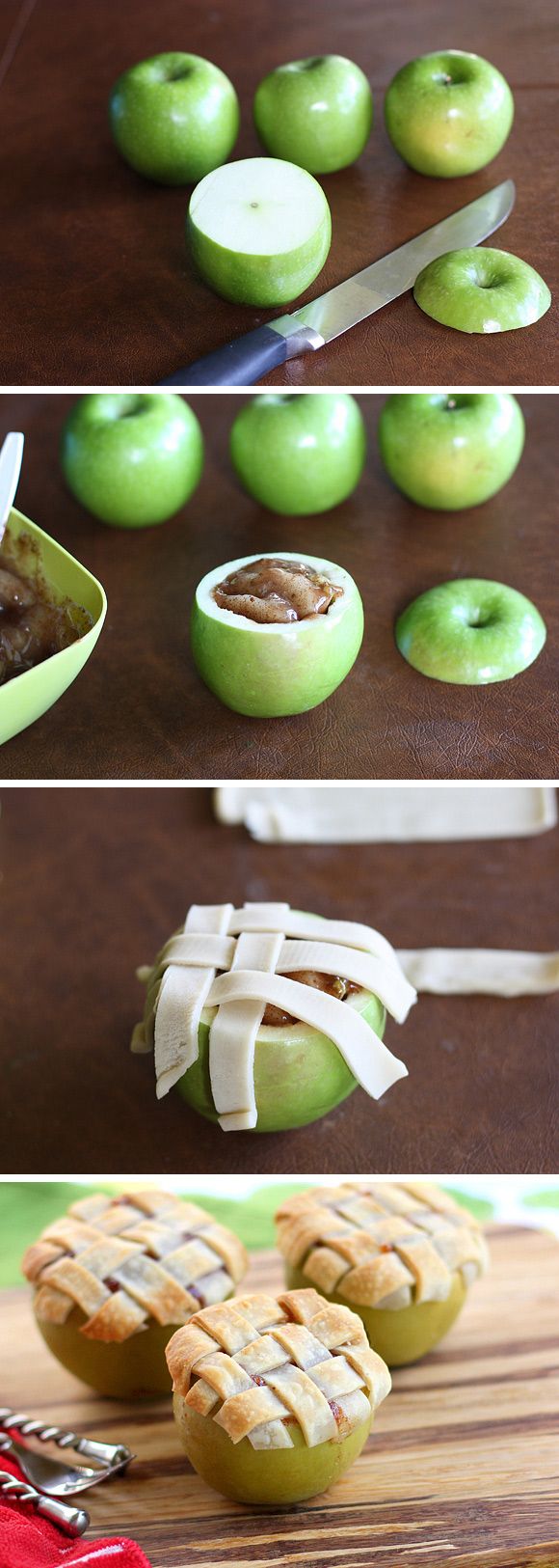 Apple Lattice Pie Baked in an Apple