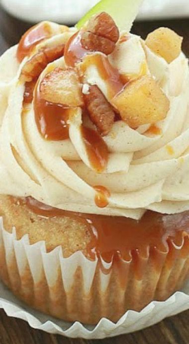 Apple Pie Cupcakes with Salted Caramel Buttercream