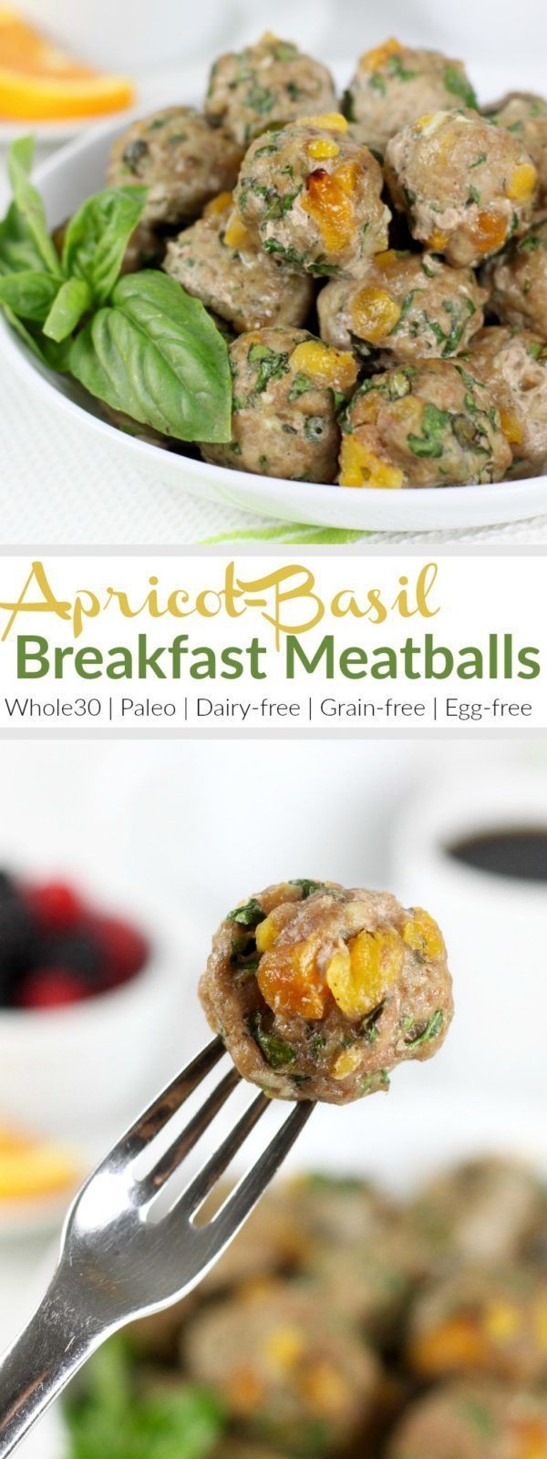 Apricot-Basil Breakfast Meatballs