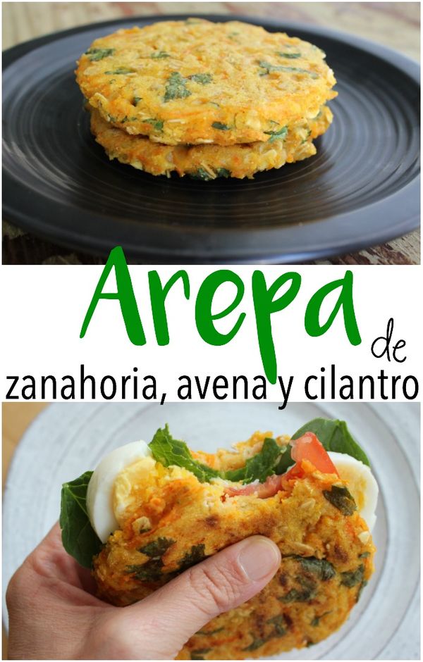 Arepa Saludable de Zanahoria, Avena y Cilantro