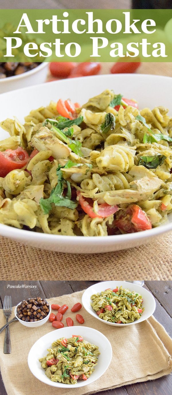 Artichoke Pesto Pasta (#Sunday Supper