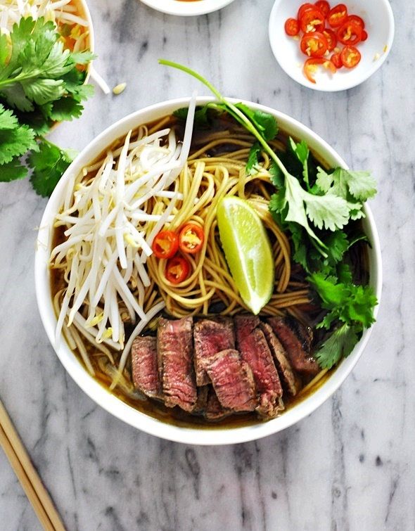 Asian Beef & Noodle Soup with 5-Ingredients Beef Broth